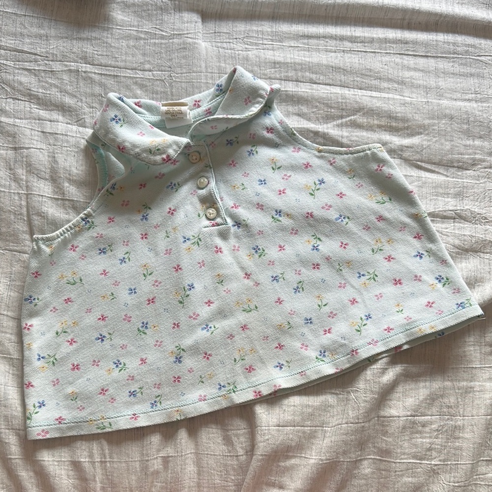 Gap Baby Floral Sleeveless Collared Top Size 18-24 Months